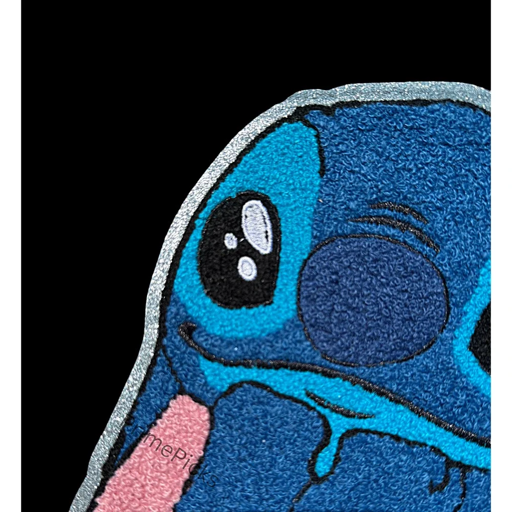 Blue Alien Chenille Patch – 10x9 inches Cartoon Applique – Soft Embroidery